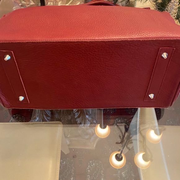 Carla Mancini Burgundy Leather Handbag - Picture 3 of 14